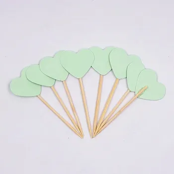 Party dekorace Ozdoba na muffiny | dekorace na dort - srdíčka 10 ks - Zelená