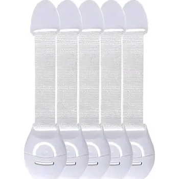 Dětská zábrana Dětská pojistka na skříňku | bezpečnostní zámek na šuplík 5 ks - 5 kusů bílé