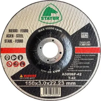 Řezný kotouč Kotouč řezný na kov, Ø 150 x 3 x 22,2 mm, T42, STAYER