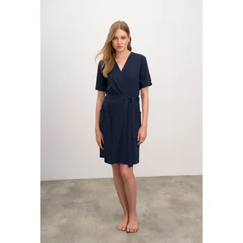 Dámský župan Vamp - Jednobarevný dámský župan 16221 - Vamp blue marine S