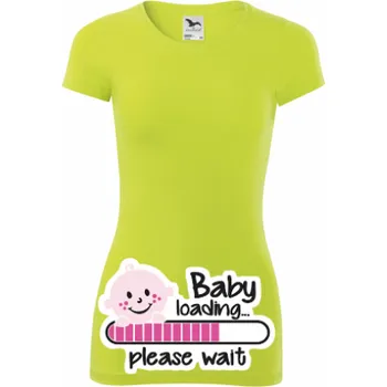 ON-DESIGN Dámské tričko s BABY loading... Velikost: XS, Barva: limetková