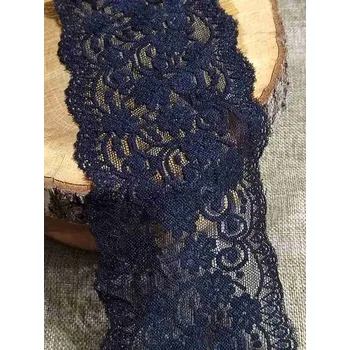 Krajka Elastická krajka / vsadka šíře 10 cm 0,85 m černá