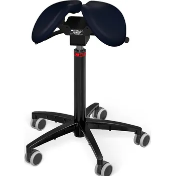 Sedlová židle Salli Twin Barva čalounění: Syntetická kůže - půlnoční modrá #7609, Konstrukce: černá + standard základna, Výška postavy: Střední (M) - do 170 cm 24 barev