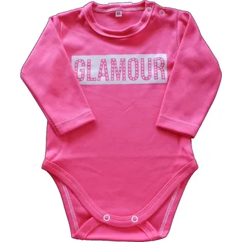 Kojenecký body Body kojenecké dlouhý rukáv - GLAMOUR malinové - vel.68