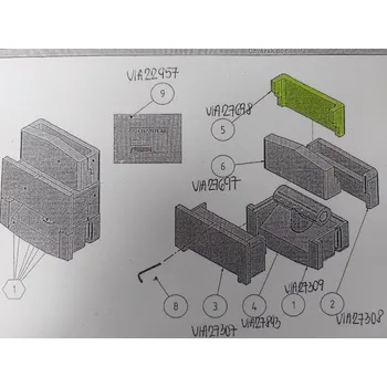 Příslušenství ke kotli Vetim U32 5-7čl. U38-U68 5čl. vyzdívka horní zadní v.č.24871