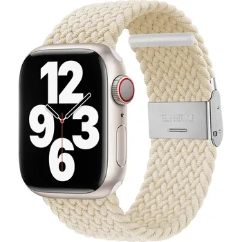 Řemínek na hodinky AW Pletený řemínek na Apple Watch s přezkou - Béžový Šířka uchycení řemínku: 38/40/41/42mm, Barva: Béžový IR-AWGW-0132