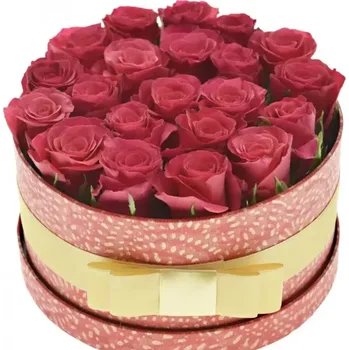 umělá květina Krabička růží TACAZZI červená 18x8cm