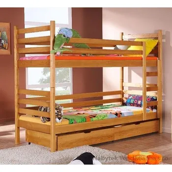 Dětská postel dřevěná patrová postel z masivního dřeva borovice Nemo meblano
