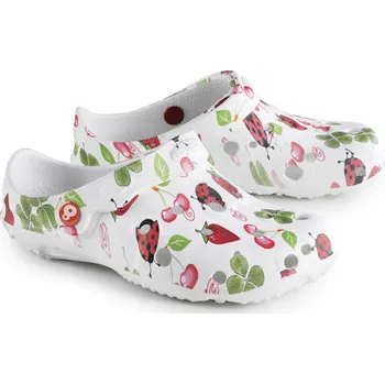 Dámské pantofle Francouzské pantofle Schu'zz Globule 0029 bílé s hezkým motivem jahod 41