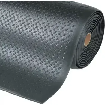 Rohožka Protiúnavová průmyslová rohož s povrchem kotlářského plechu, černá, 150 cm