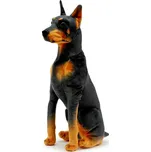 Plyšový sedící pes dobrman 66 cm