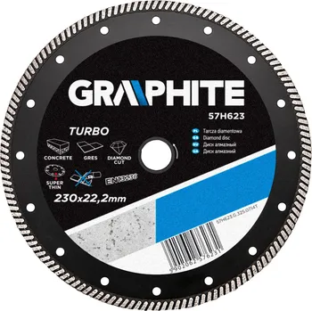 Řezný kotouč Graphite Diamantový kotouč 230 mm turbo SUPER TENKÝ PROFI