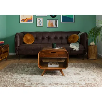 Konferenční stolek MAILAND Konferenční stolek Sheesham 60x50x50 tmavě hnědý lakovaný