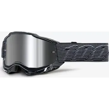 Motocyklové brýle Sjezdové brýle 100% ACCURI 2 Mirror Silver Flash - černobílé