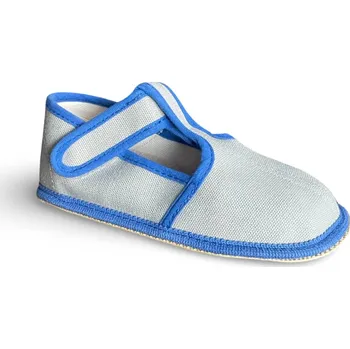 Chlapecké bačkory Beda barefoot Beda přezůvky šedé - modré užší Velikost: EU 25