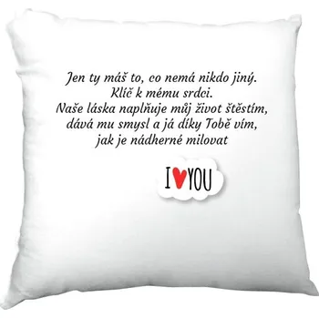 Polštář Polštář saténový s potiskem Polštář pro zamilované