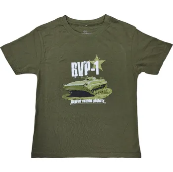 Chlapecké tričko eXc Triko dětské s potiskem Bojové vozidlo pěchoty BVP-1 khaki EXC® Vyberte velikost: 122