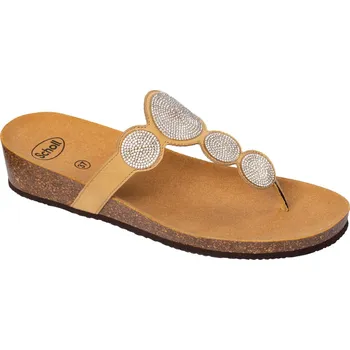 Dámská zdravotní obuv Scholl SHARON FLIP Dámské žabky na klínku barva béžová béžová 40