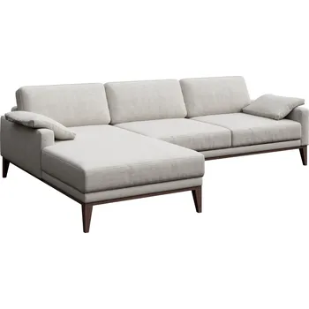 Pohovka Světle šedá látková rohová pohovka MESONICA Musso, levá 248 cm