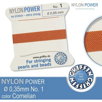 Nit NYLON Power velmi pevná nit GRIFFIN síla nitě 0,35mm barva Cornelian