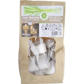 Svíčka Čajová svíčka vonná přírodní vosk hoření 7 h 18 ks citronová tráva