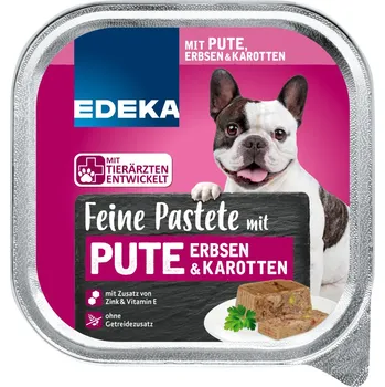 Krmivo pro psa Edeka paštika pro psy - krůta, hrách a mrkev 300g - originál z Německa