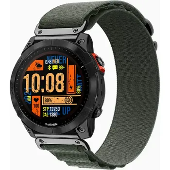 Příslušenství k chytrým hodinkám Garmin náhradní řemínek tkaný nylon 26mm pro řadu Fénix zelená