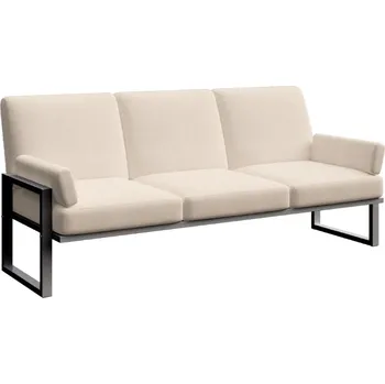 Zahradní pohovka Béžová třímístná zahradní pohovka MESONICA Soledo s antracitovou podnoží 205 cm