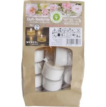 Svíčka Čajová svíčka vonná přírodní vosk hoření 7 h 18 ks květina FRESH