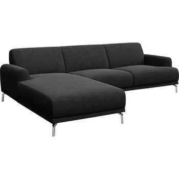 Pohovka Tmavě šedá látková rohová pohovka MESONICA Puzo I, levá, 240 cm