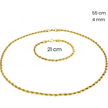 Souprava šperků Ocelový náhrdelník + náramek 24325055