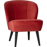 WOOOD Malinově červené sametové křeslo Norma