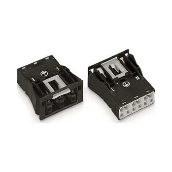 vypínač a zásuvka Zásuvka Snap-In 3pól. Kód. A černá WAGO 770-703