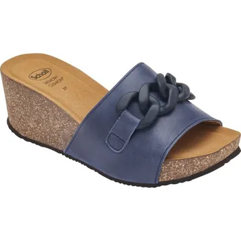 Dámská zdravotní obuv Scholl RAVELLO HIGH WEDGE dámské pantofle barva námořnická modř modrá 41