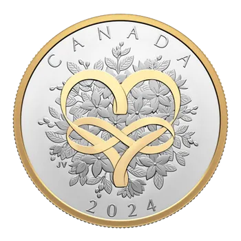 Stříbrná mince 1 Oz Celebrate Love (Oslava lásky) 2024 Gilded PROOF