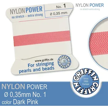 Nit NYLON Power velmi pevná nit GRIFFIN síla nitě 0,35mm barva Dark Pink