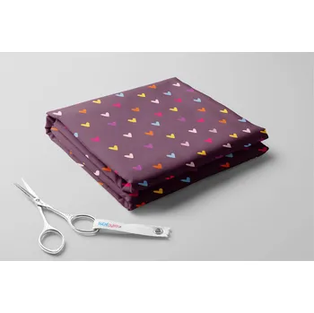 Softshell s beránkem, Drobná srdíčka Barva: Fialová