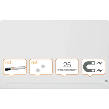 Kancelářský nábytek Skleněná tabule Nobo Diamond, s oblými rohy 57", 126 x 71 cm, bílá