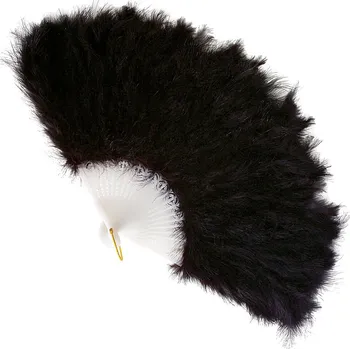 Vějíř s peřím (různé barvy) - Černý