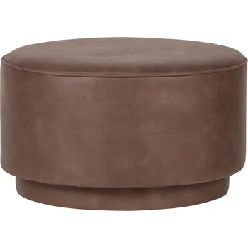 Taburet WOOOD Čokoládově hnědý koženkový puf Harlow