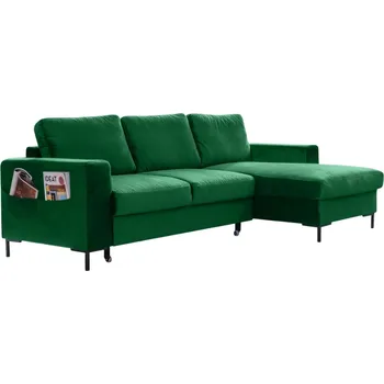 Pohovka Miuform Sametová rozkládací pohovka Lofty Lilly 236 cm, pravá