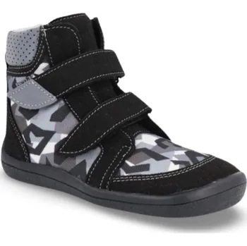 Chlapecká zimní obuv Beda barefoot zimní kotníčkové boty BLACK MOON s membránou a kožíškem Velikost: EU 27