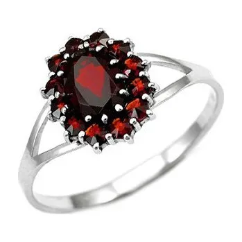Prsten Šperky4U Stříbrný prsten s granátem - velikost 52 - ZB5280-52