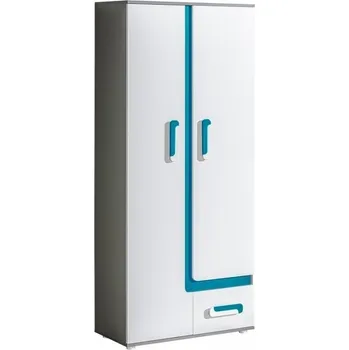 Šatní skříň Policová skříň ORAKI III, antracit/tyrkys +možnost VÝNOSU + vyzvednutí ZDARMA