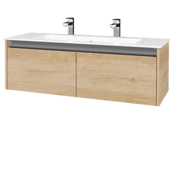 Koupelnový nábytek Dřevojas Výprodej 359 - Koupelnová skříň BONO SZZ2 120 Arlington + umyvadlo Pura 120