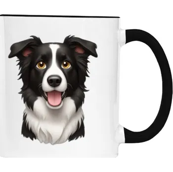 Hrnek malý barevný s potiskem Kolie - černo bílá