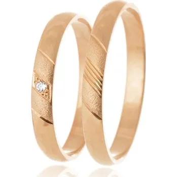 Prsten Snubní prsteny z růžového zlata SNUB0143R + DÁREK ZDARMA