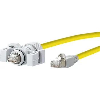 Síťový kabel METZ CONNECT E-DAT Průmyslový S/FTP patchkabel, IP67 V.6 (RJ45) - RJ45, 10m (141N113K100A0) - 21.16.8979