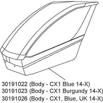 vozík za kolo Tělo Burgundy CX1 30191023