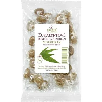Bonbon Valdemar Grešík Eukalyptové bonbóny s mentolem se sladidlem